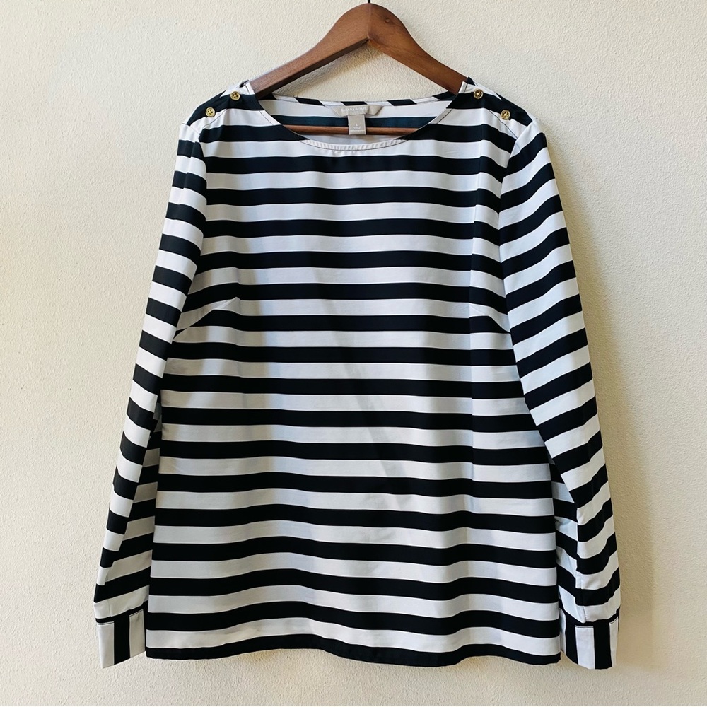 EUC BANANA REPUBLIC Striped Long Sleeve Blouse sz L